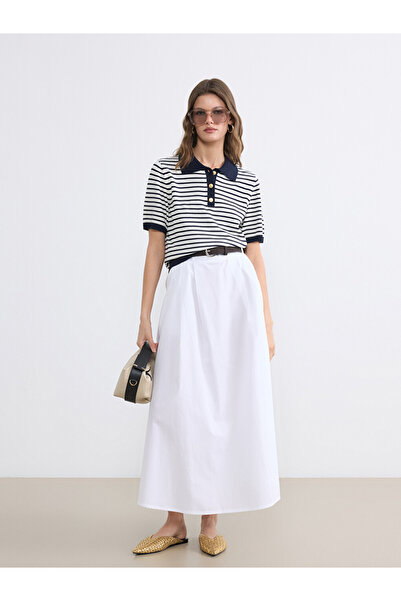 LC Waikiki Belted A-Line Poplin Skirt