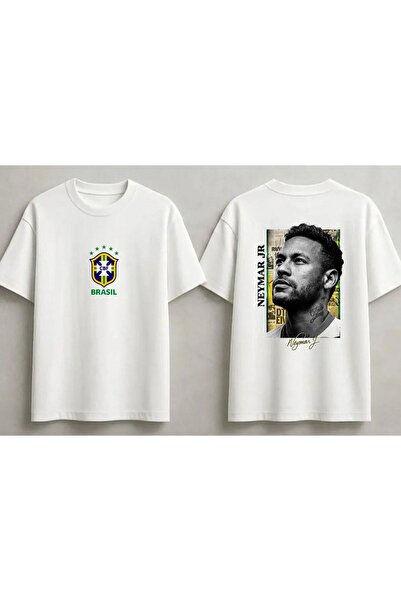 SVART WEAR Tricou unisex Neymar Jr Brasil, supradimensionat, 100% bumbac