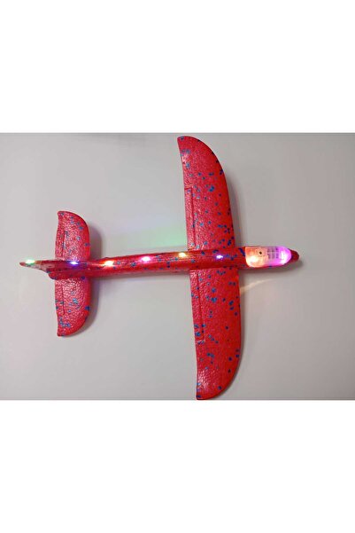 Genel Markalar Strafor Köpük Uçak Led Işıklı 37 Cm Kırmızı Renk