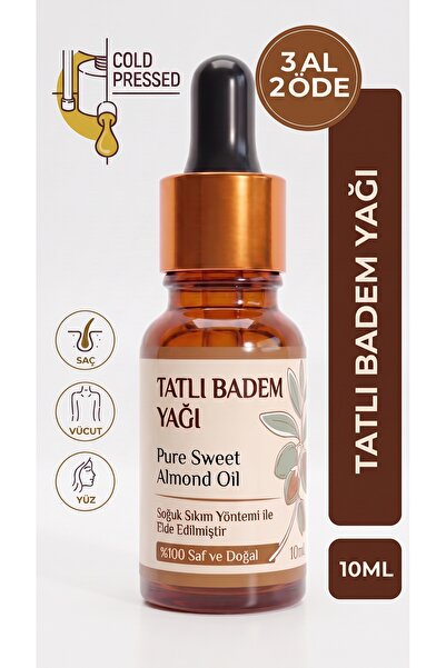 aktarloji Sweet almond oil 10 ml / cold pressed / 100% pure and natural / swe...