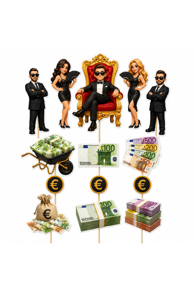 DecoParty Set de decorațiuni pentru tort – Tematică BIG BOSS, 14 piese, Carto...