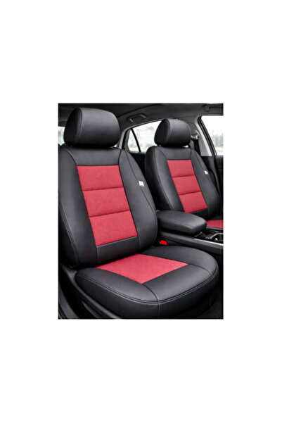 OEM Huse scaune auto universale, fractionate, Textil, Negru cu Rosu