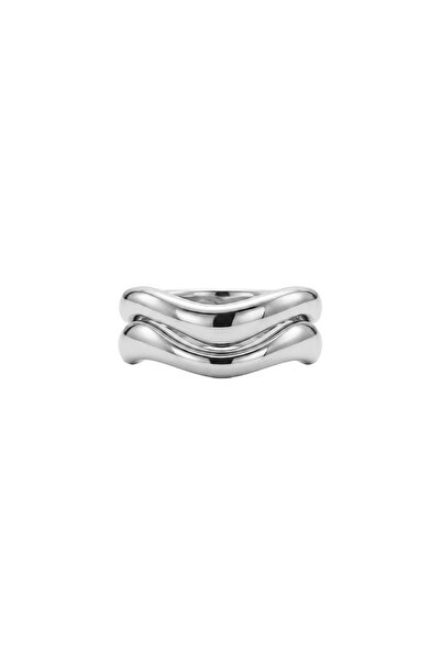 Charmist Steel Wave Adjustable Ring Silver