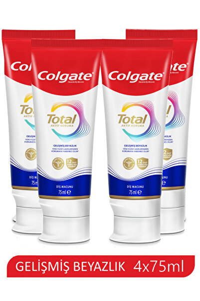 Colgate معجون أسنان توتال أكتيف بروتيكت للبياض المتقدم 75 مل × 4 قطع