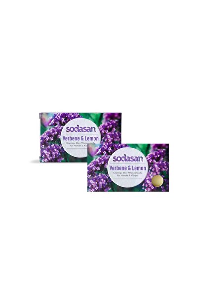 Sodasan Pack of 2 x Organic soap with verbena and lemon, 100g
