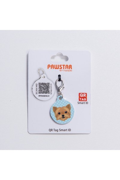 Pawstar Yorkshire Desenli Qr Tag Evcil Hayvan Künyesi İsimlik Pet Tag Köpek K...