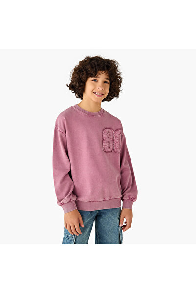 Juniors Number Applique Sweatshirt with Long Sleeves
