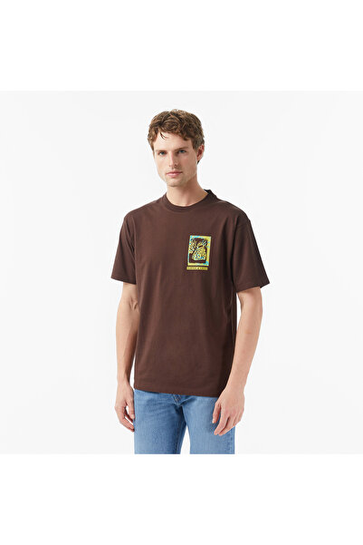 Scotch & Soda Scotch&Soda Relaxed Fit Front Back Erkek Kahverengi T-Shirt