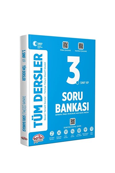 Editör Yayınevi Türkiye Yüzyılı Maarif Modeli 3. Sınıf VİP Tüm Dersler Soru B...