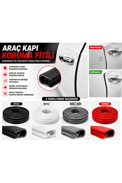 Araç Kapı Kenarı Koruma Fitili Çarpma ve Çizilme Önleyici Oto Araç Kapı Kenarı Koruma Fitili