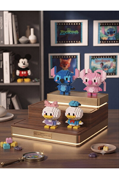 New Block Stitch Angel Ve Donald Duck Daisy Duck 4'lü Set 3D yapboz Set - Mik...