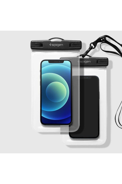 Spigen A601 Waterproof Case For Phones Universal 2-Pack Crystal Clear