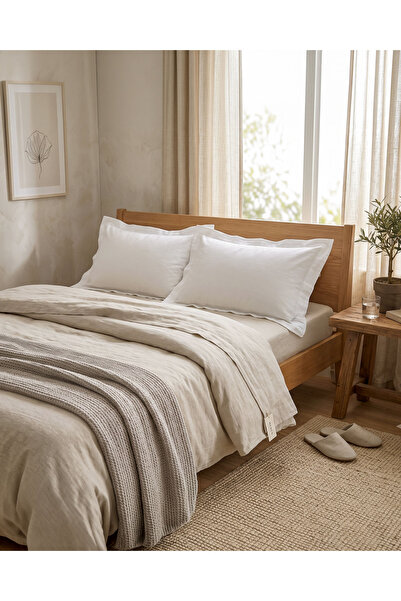 | Purecomfort | %100 Ranforce Pamuk Volanlı 2'li Yastık Kılıfı Seti | Kırık Beyaz