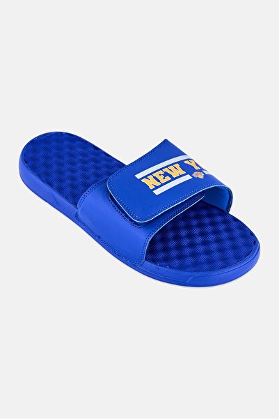 iSlide Men New York Knicks Bar Logo Slip On Slides, Blue