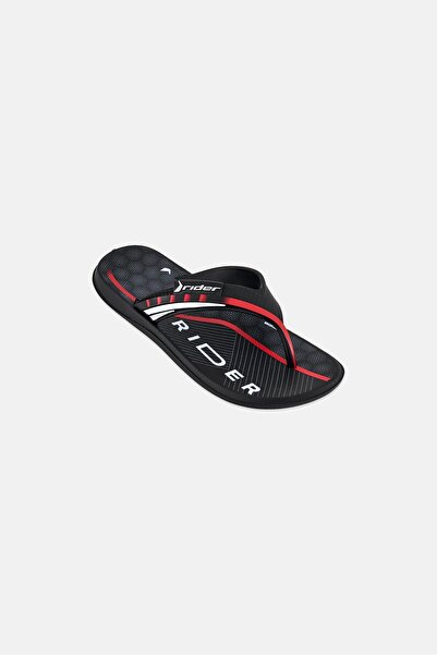 Rider Kids Boy Brand Logo Slip On Slippers, Black