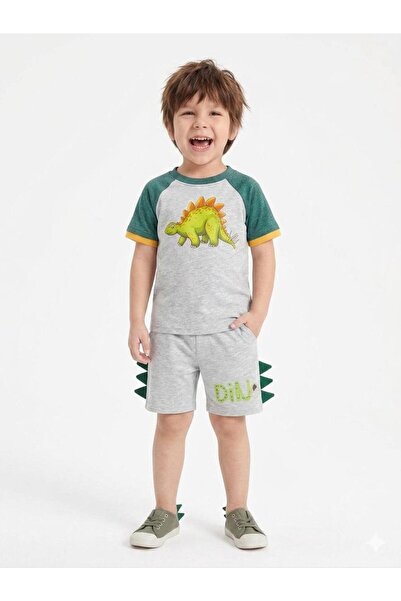 Maison Bebe طقم صيفي من قطعتين للأولاد من Edelweiss مع طباعة رسومات ديناصور ع...