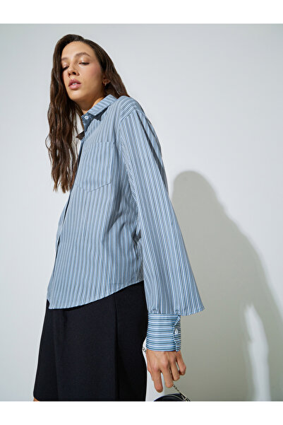 Styli Blue Striped Long Sleeves Shirt