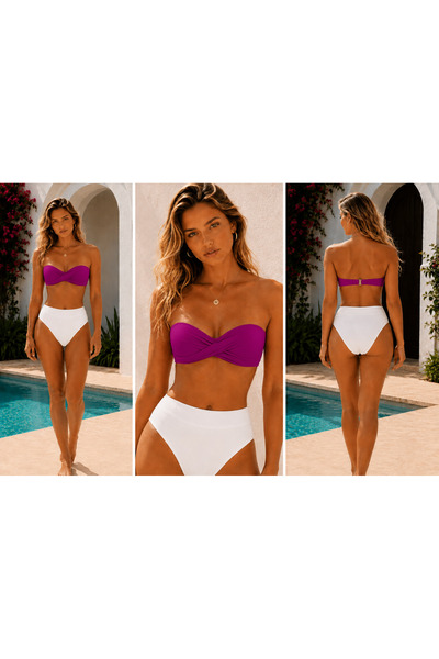 Pierre Cardin Half-Filled High-Waisted Bikini Set - Quick-Dry with Combinatio...