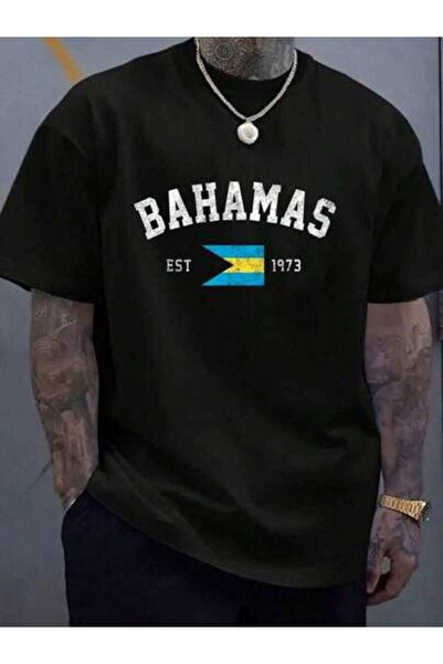 799 100% قطن من جزر البهاما تي شيرت بتصميم علم جمهورية الBahamas لعيد الاستقل...