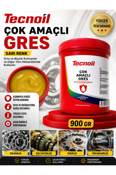 TECNOİL Çok Amaçlı Gres Orta Ve Büyük Rulmanlar Ve Diğer Tüm Mekaniklerde Kul...
