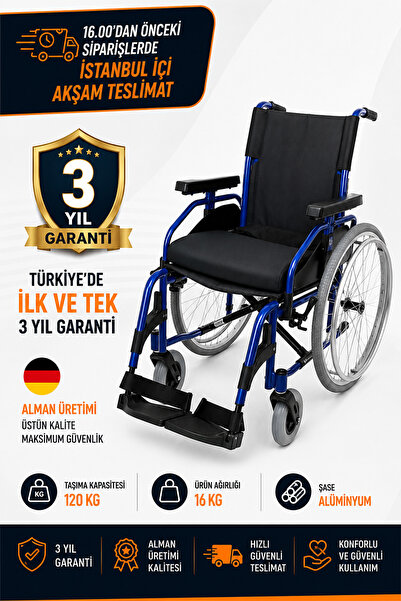 Römer R226 40CM Lüx Hafif Alüminyum Manuel Tekerlekli Sandalye – Katlanabilir...