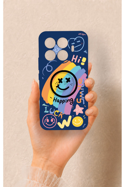 Vip Case Mi 17T Pro 5G Uyumlu Happing Smile Desenli Silikon Kılıf