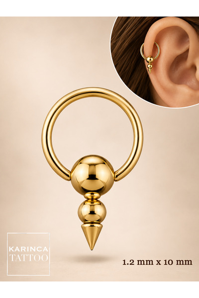 Karınca Piercing Spike Piercing Halka Gothic BCR Standard Lobe Nipple Göbek B...