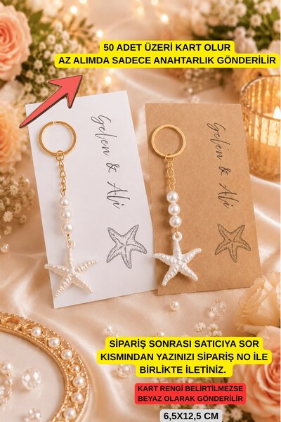 Emtory Gift Deniz Yıldızı Anahtarlık - 10 Adet Anahtarlık - Nişan Hatırası - ...