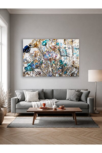 TAULART Unbreakable Glass Painting Crystal Flower Garden Modern Luxury Wall P...