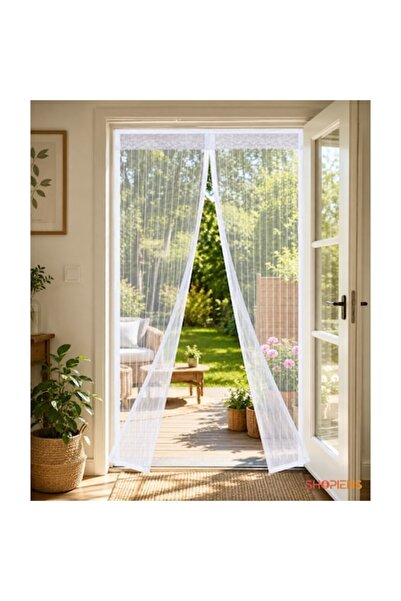 SHOPIENS Plasa Magnetica Alba Pentru Usa 150 x 220 cm Cu 18 Magneti Inchidere...