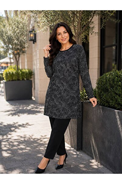THEBEK Women's Tunic Dress - Comfortable Fit - Plus Size - Patterned - Oversi...