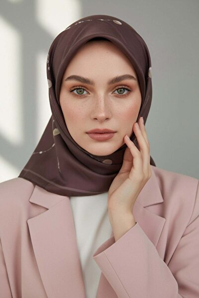 Vissona %100 Twill İpek İnci Desenli 90x90 Eşarp Dikim Şekli : El Dikişi