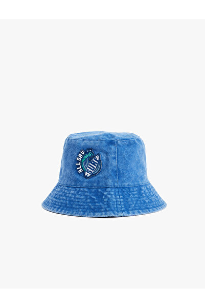 Koton Denim Bucket Hat with Appliqué Detail