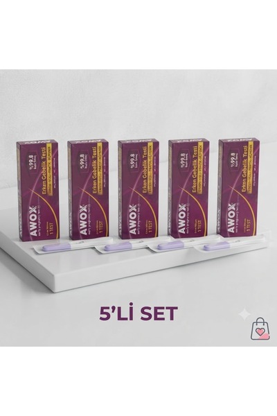 Genel Markalar Erken Gebelik Testi AWOX %99.8 Kesin Sonuç 5 Adet