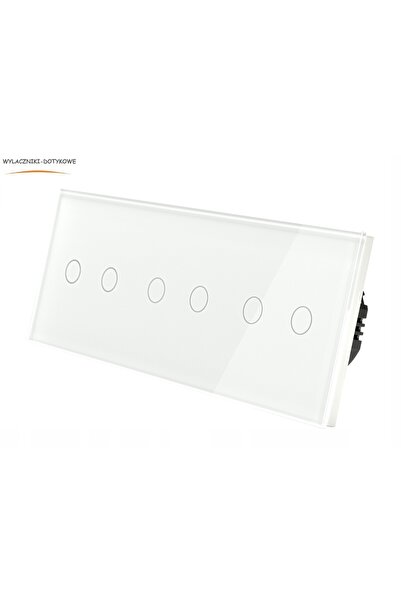 İNDUAL Întrerupător de lumină cu atingere triplă (2+2+2) Sticlă Albă