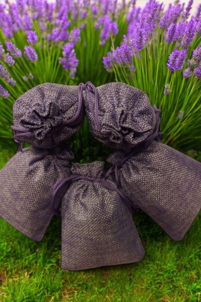 OEM Set de 5 Saculeti Odorizanti Organici cu Lavanda Naturala - Aromaterapie casa si in masina 5x25 gr