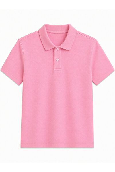 BAGİSTA BUTİK Unisex Soft Textured Simple Stylish Polo Collar Short Sleeves