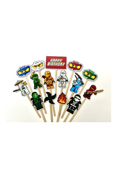 DecoParty Set de decorațiuni pentru tort – Tematică NINJAGO, 15 piese, Carton...