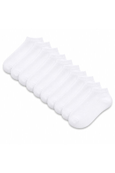 WALTAŞ Unisex Patik Çorap 8 Çift Pamuklu Görünmez Sneaker Çorap Beyaz