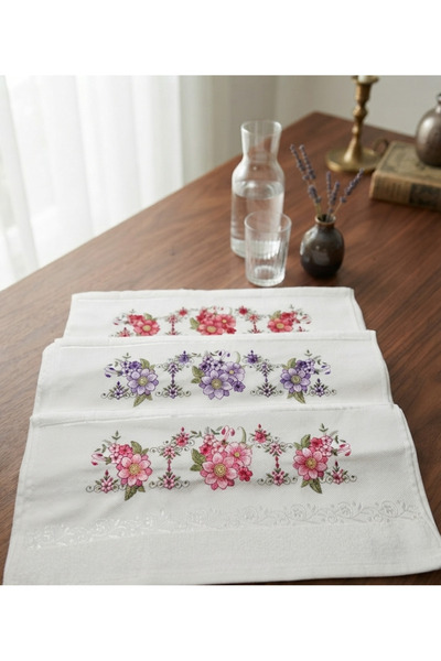 Nurpak Nil 100% pamuk 3 komada 50x90 cm vezeni ručnici za lice i ruke