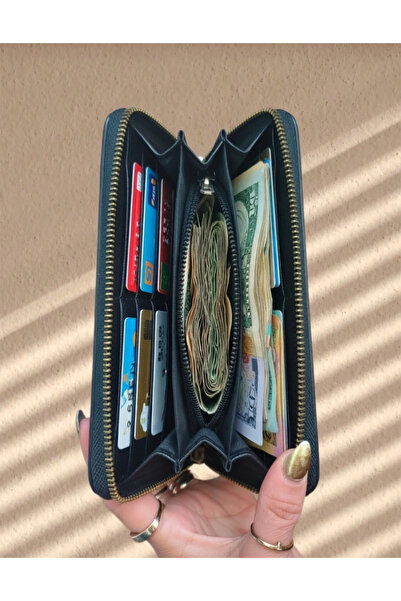 KY Women's Brown Large Size Wallet with 5 Card Holders and Phone Compartment