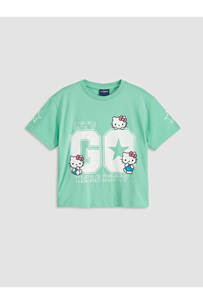 LC Waikiki Tricou de fete cu guler rotund și imprimeu Hello Kitty