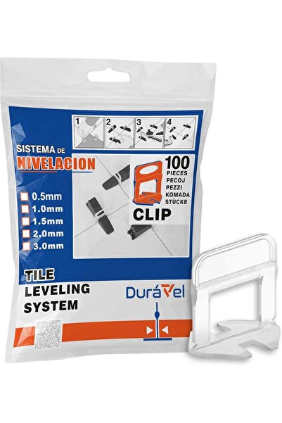 Duravel Tile Leveling System Clips 100 Pack-Reusable Tile Leveler Tools for P...