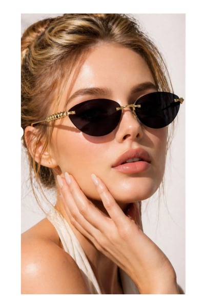 Makro Optik LÜX KRİSTAL GOLD ÖRME DETAYLI KAHVE KADIN GÜNEŞ GÖZLÜĞÜ