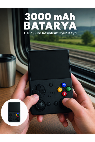 UCUZTEKNO Retro Taşınabilir Oyun Konsolu 3.5 İnç IPS Ekran 26 Emülatör Destek...