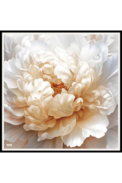 Levidor White Mist Flower Twill Silk Scarf
