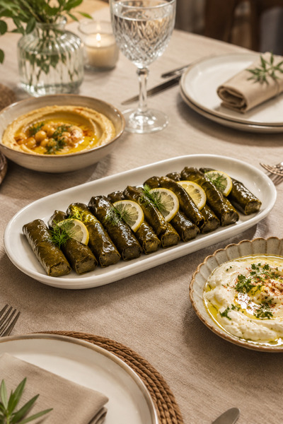 Nandy Home Datça Kayık - Çok Amaçlı Uzun Oval Seramik Sunum Tabağı - Yemek, M...