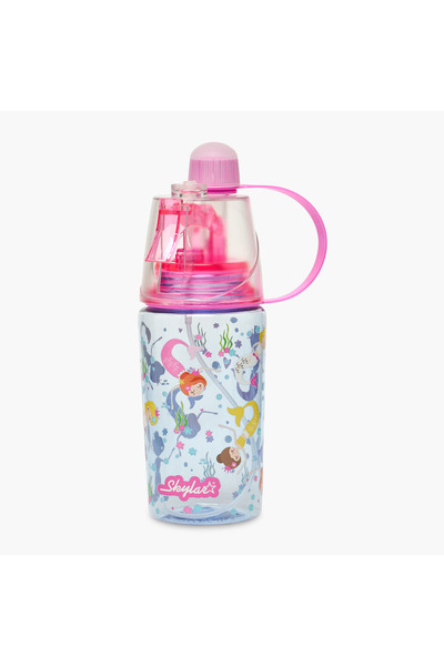 Skylar Mermaid Print Tritan Water Bottle with Spout and Spray Nozzle