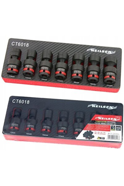neilsen Set de chei tubulare de impact Nasadki 13-21mm, cu cap sferic de 1/2 ...