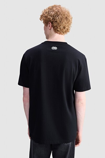 ecko unltd. Aiden Loose Fit Crew Neck Printed 100% Cotton Men's Black T-Shirt